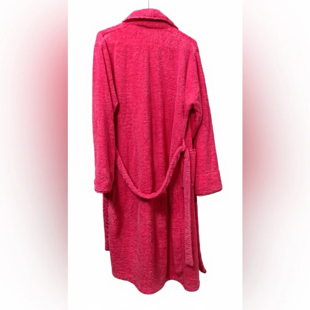 BATH & BODY WORKS PLUSH HOT PINK BELTED ROBE WITH POCKETS - Picture 2 of 6